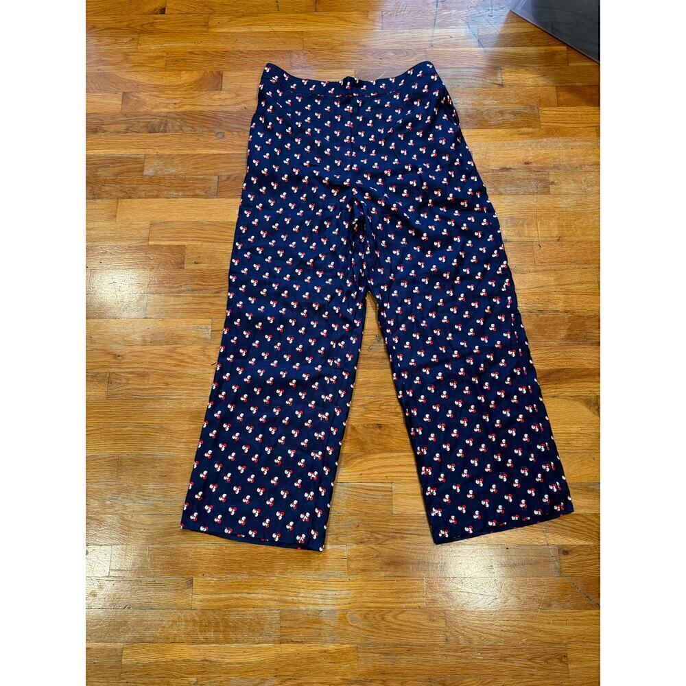 BODEN whimsy cottagecore navy red and white design pants size 12 NWT - Picture 3 of 9